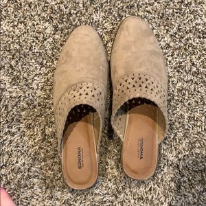 Suede mules